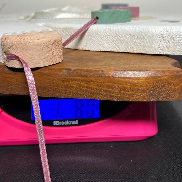 Handmade Wooden Angel Wall Hanging Folk Art Decor Hearts Garland 13" - Picture 8 of 8